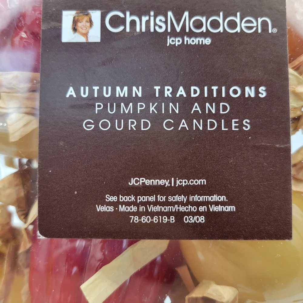 Chris Madden Jcp Home‎ Autumn Traditions Pumpkin And Gourd  Candles Fall Decor